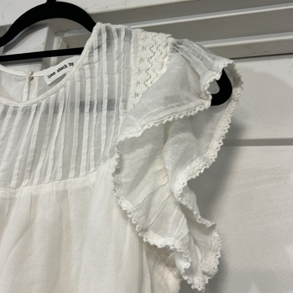 LOVE SHACK BY ANOUSKA WHITE ORGANIC COTTON MINI DRESS SIZE MEDIUM - Picture 5 of 16